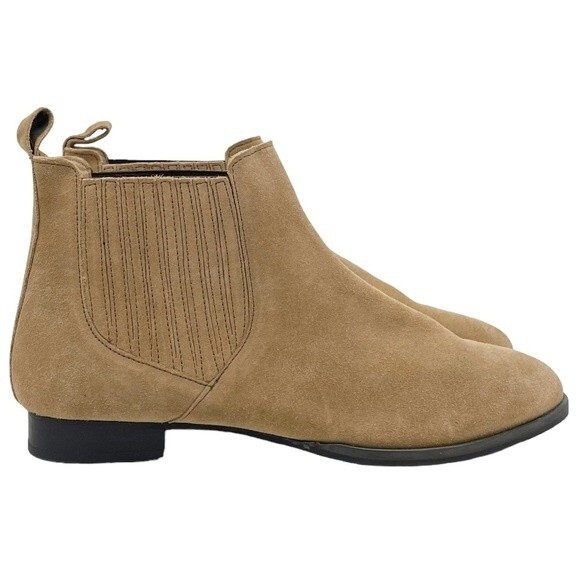 Jack Rogers Pippa Suede Chelsea Boot Oak Leather Pull-On Bootie Women’s Size 9 - Picture 6 of 16